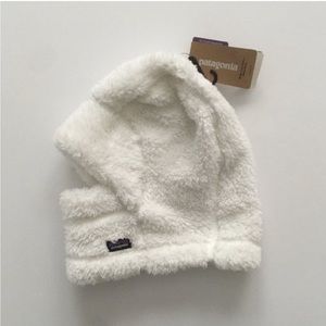 3-6m Patagonia White Sherpa Balaclava Hat